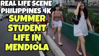 HAPPY SUMMER STUDENT LIFE IN MENDIOLA AGUILA STREET MANILA WALKING TOUR IN PHILIPPINES 4K