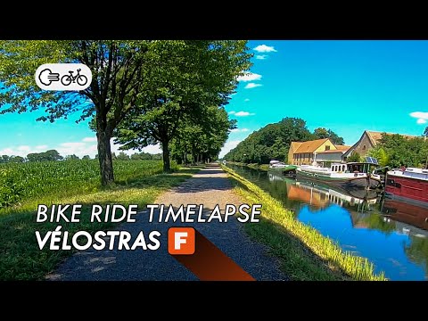 Cycling along the Rhone-Rhine Canal, on the Velostras F (Timelapse)