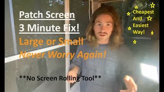 Repair Window Screen w Glue Gun - 3 Minutes - Cheapest, Easiest Way, S,M,L,XL Holes