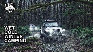 Camping Trip Without Checking the Weather Forecast First! Diesel Jeep Wrangler Winter Overland [4K]