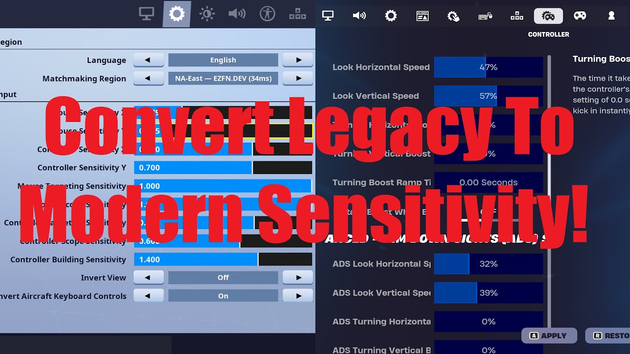 Fortnite Convert Controller Sensitivity From Chapter 1 Legacy to Modern