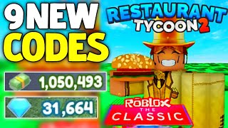 CLASSIC⚠️ RESTAURANT TYCOON 2 CODES - ROBLOX RESTAURANT TYCOON 2 - RESTAURANT TYCOON 2 CODE