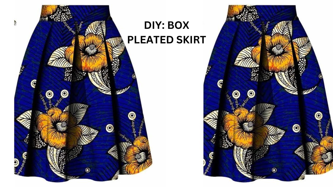 HOW TO CUT AND SEW A BOX PLEATED SKIRT - YouTube