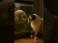 The Ragdoll Cat Meets a Giant Piranha — Curiosity Turns Into a Stare Battle! 😲🐱🐟