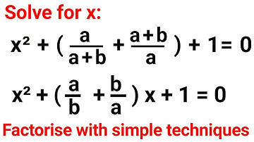 Factorisation | Reciprocal Type | Solve for x