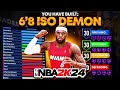 THIS 6&#39;8 DEMIGOD ISO BUILD WILL DOMINATE NBA 2K24! BEST GUARD BUILD NBA 2K24! best build 2k24