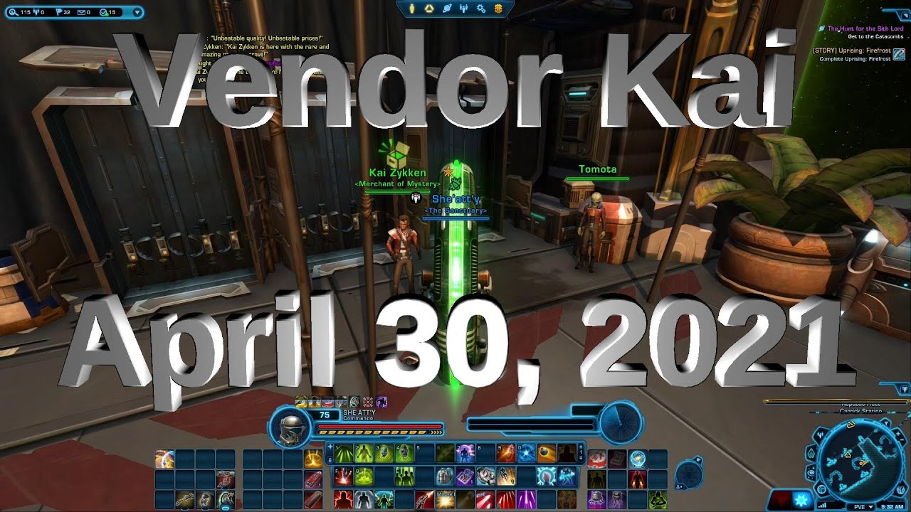 SWTOR - Vendor Kai April 30, 2021 - Tactical Schematic!!!! - YouTube