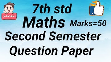 7th std | Second Semester Maths Question Paper |Maharashtra Board
