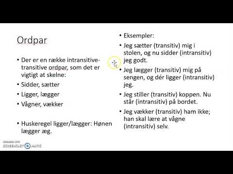 Video: Hvad Er Et Verbums Transitivitet