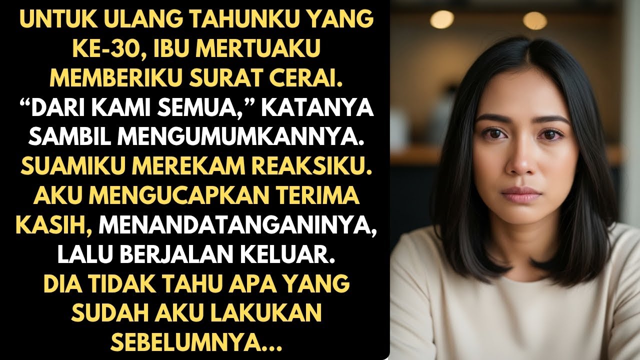 IBU MERTUAKU MENGHADIAHIKU DENGAN SURAT CERAI, KUUCAPKAN TERIMA KASIH LALU PERGI