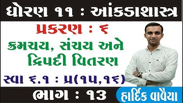 STD 11 Stat Ch 6 (ક્રમચય સંચય અને દ્વિપદી વિસ્તરણ) ભાગ 13 | STD 11 આંકડાશાસ્ત્ર Ch 6 | Hardik Vavaiy