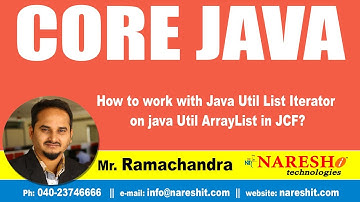 Core Java Tutorial | How to work with Java Util List Iterator on java util ArrayList in JCF?