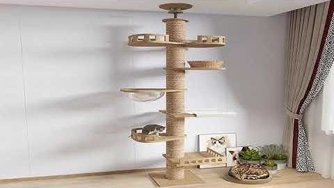 A must-have product! Adjustable Cat Tree House Cat Tower Floor to Ceiling Cats Multi-Level Condo W