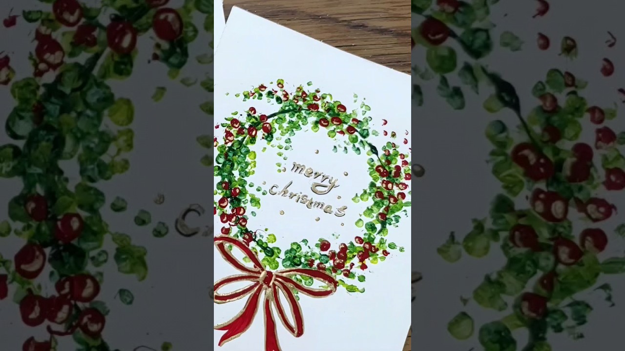 Easy Christmas Wreath Acrylic Painting 🎄🤩 