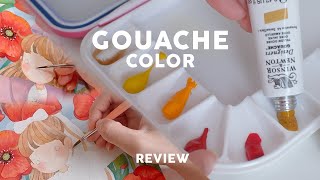 รีวิวสี ☆ GOUACHE ☆ , คืออะไร แตกต่างจากสีน้ำไหม ใช้ยังไง ? | FAHFAHS