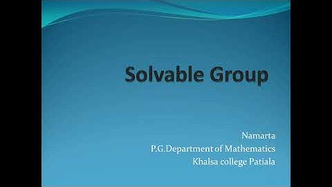 Solvable Group