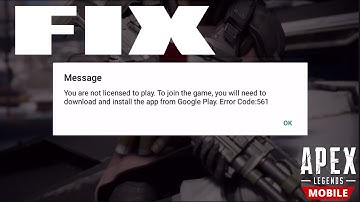 How to FIX You are Not Licensed to Play Apex legends Mobile | Error Code 561
