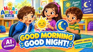 Good Morning & Good Night in Spanish 🎵 | Fun First Words | Spanish x English screenshot 3