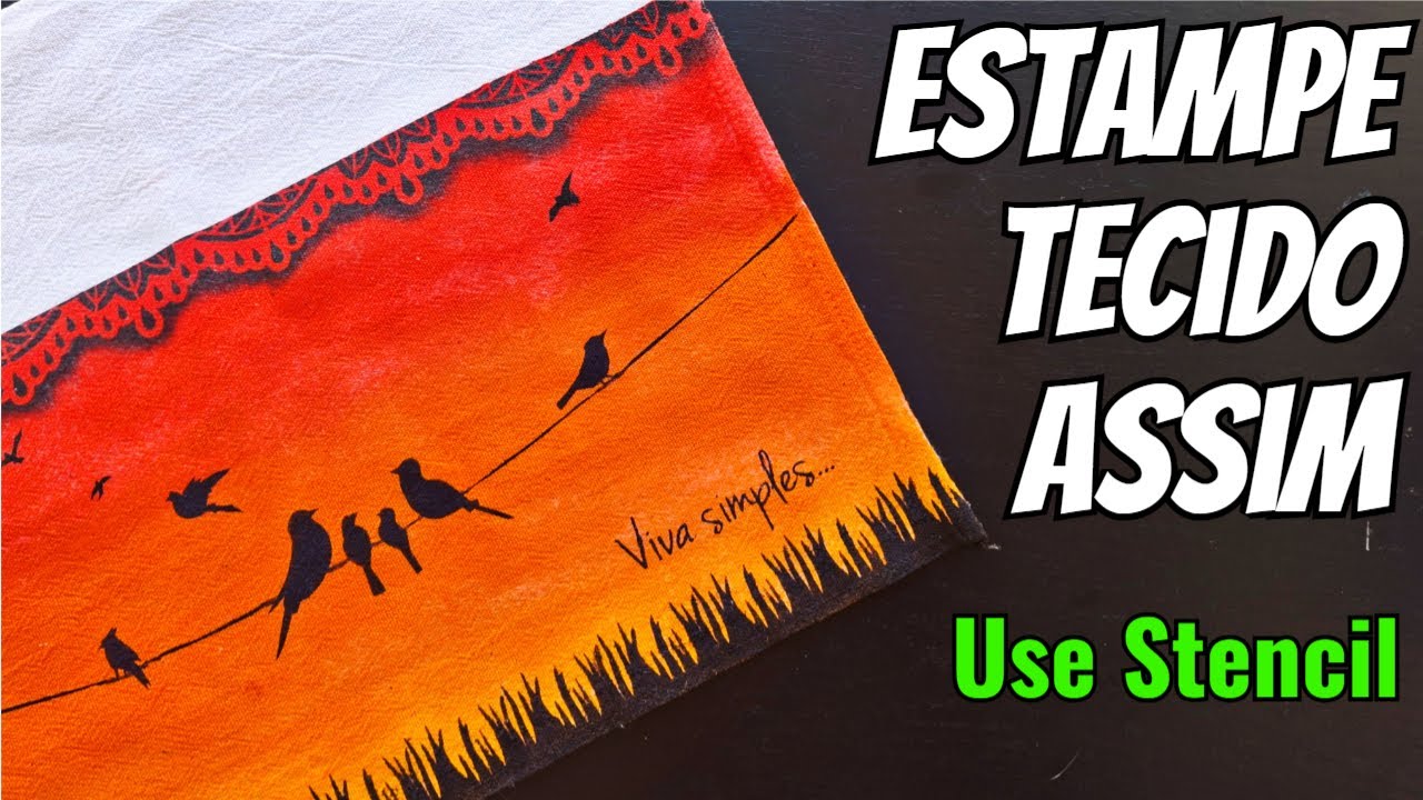Como Pintar Pano de Prato com Stencil CASEIRO!