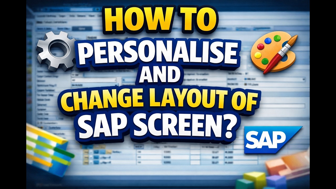 Customize Local Layout How to Personalize & Change SAP Screen Layout | SAP GUI Tips & Tricks ...
