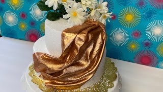 How to make edible fabric for cake decorating  طريقة عمل القماش القابل للاكل