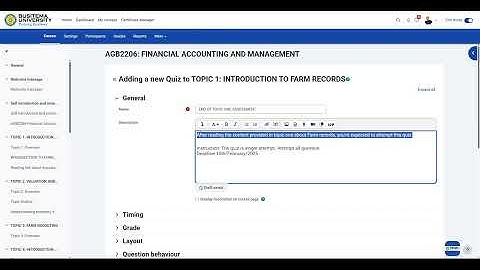 Part 9 How to add a quiz at the end of the topic