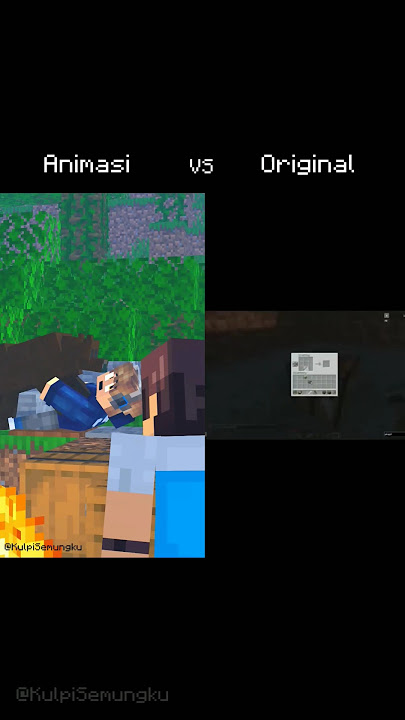 Animasi VS Original [Odo Kentang Di Serang Beruang Hitam] #animasi #minecraft #indonesia #shorts