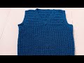 easy crochet v neck sweater (4,5 years)( subtitles available)