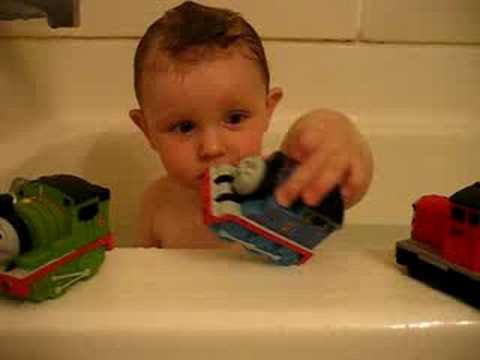 Carter in the Tub with Thomas