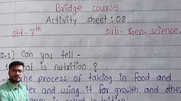 Bridge course day 8 class 7 general science complete activity sheet solution for English medium