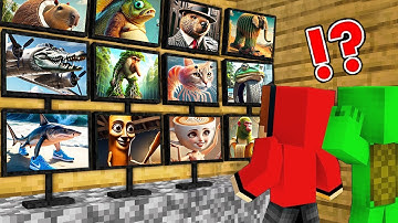 JJ and Mikey Watching ALL BRAINROT ANIMALS Tralalaro Tralala Tung Sahur Ballerina Minecraft Maizen