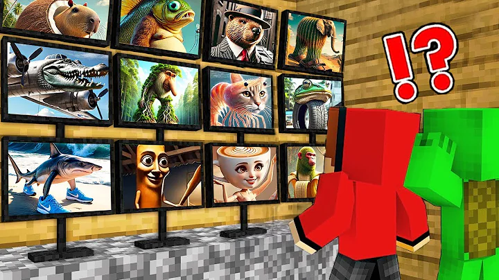 JJ and Mikey Watching ALL BRAINROT ANIMALS Tralalaro Tralala Tung Sahur Ballerina Minecraft Maizen