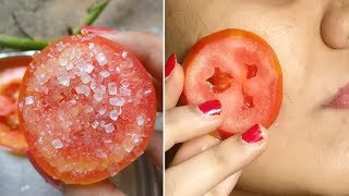 Schau was passiert, wenn du Tomatenscheiben für die Haut und das Gesicht verwendest!