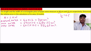 2015 KCSE MATHEMATICS PAPER2 QUESTION 1 ON APPROXIMATION AND ERRORS