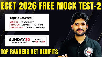 Ecet 2026 Free Mock test-2 | Top rankers get benifits | all the best