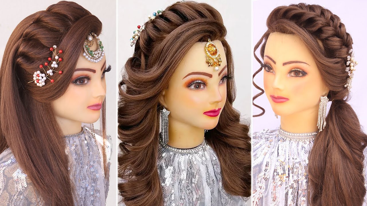 Very Beautiful & Easy Open Hair Hairstyle For Wedding/Haldi Mehndi/Sangeet  Party - YouTube