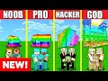 Rainbow house build challenge  minecraft battle noob vs pro vs hacker vs god  animation maison