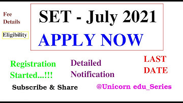 Kerala SET - JULY 2021- Notification | APPLY NOW