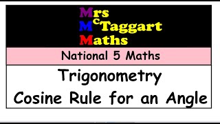 Cosine rule finding an angle