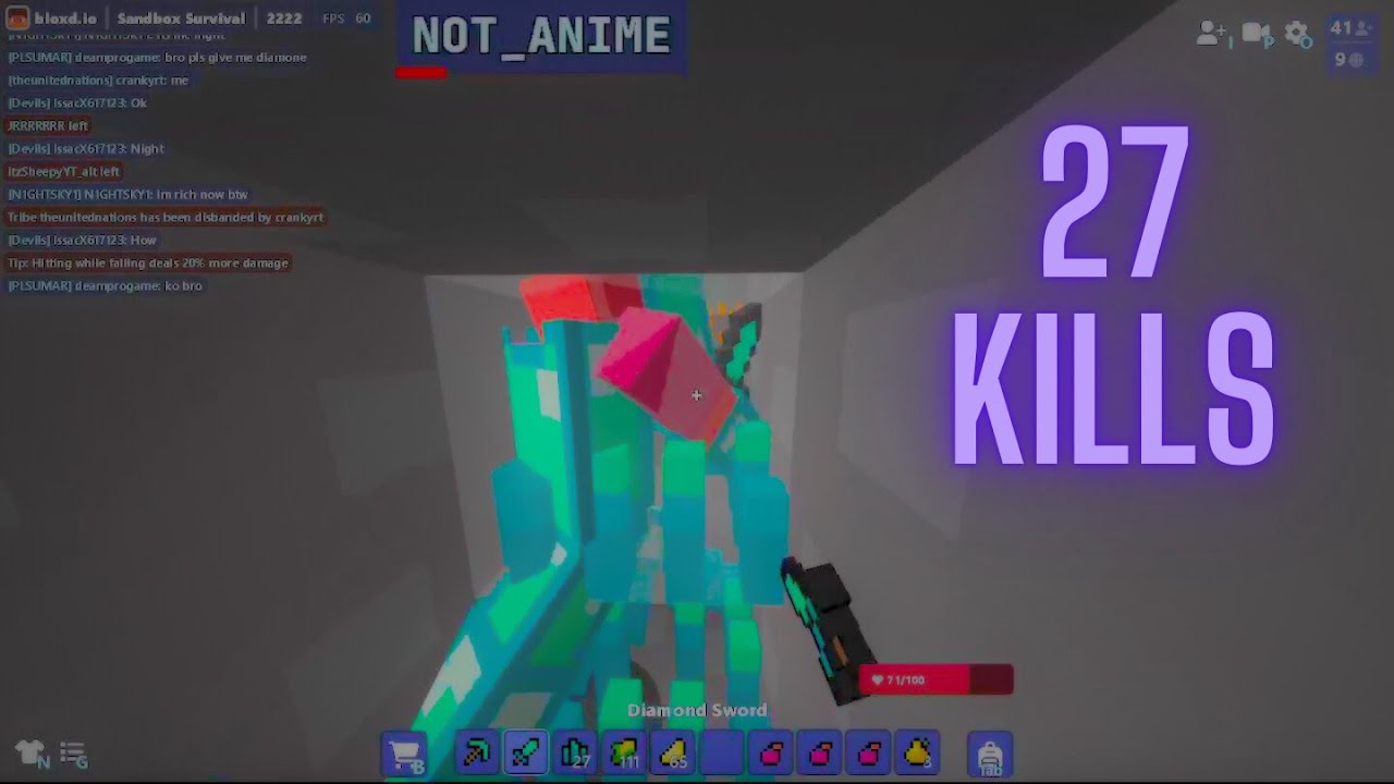 Bloxd.io Survival Got 27 KILLS & 1v3
