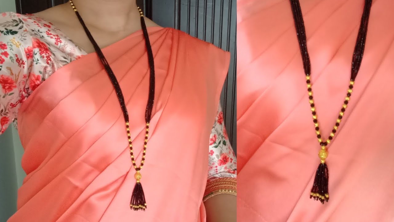 Long trendy mangalsutra design made at home👍🥰