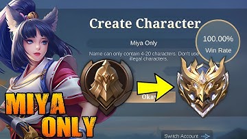 100% WIN RATE FROM WARRIOR TO MYTHIC  SOLO RANK - MIYA ONLY!!  😱 (hardest challenge)