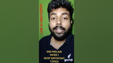 ESE PRELIMS PAPER 1 || MOST IMPORTANT TOPICS || Aniruddha Sir