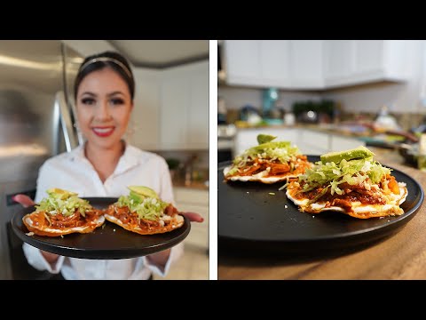 Easy and Delicious CHICKEN TINGA TOSTADAS | Tinga de Pollo