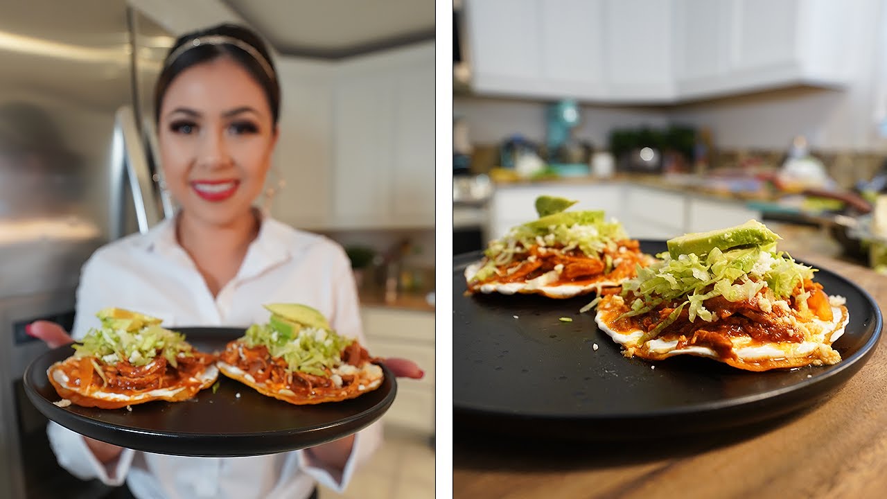 Easy and Delicious CHICKEN TINGA TOSTADAS | Tinga de Pollo - YouTube