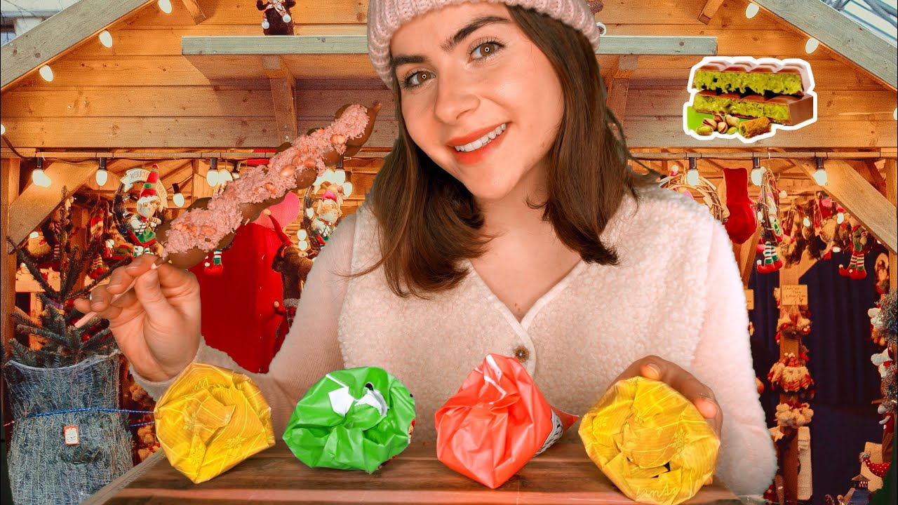 ASMR Dubai Schokolade auf dem Weihnachtsmarkt 🌟🍓🍫