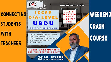 IGCSE Urdu Weekend Crash Course By Sir Ezaz Ur Rehman