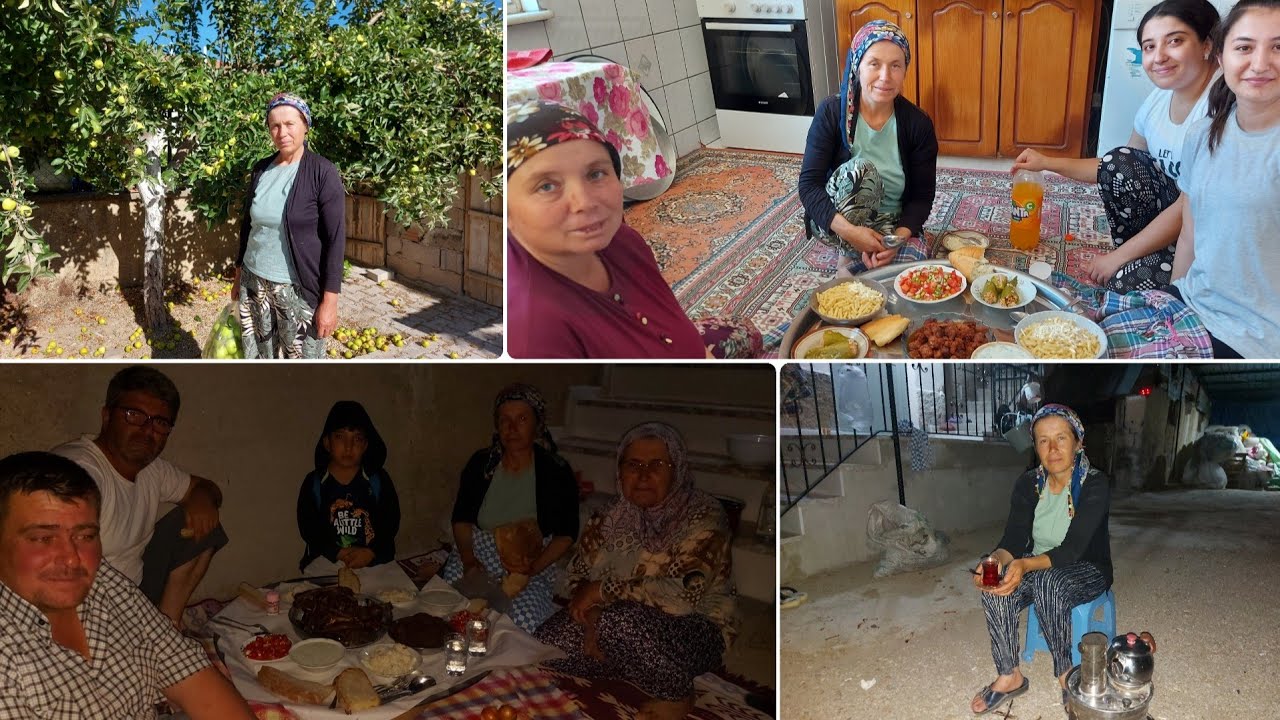 SEBAHAT ABLAMDA ÖĞLEN YEMEĞİ✅ AKŞAM YEMEĞİNDE TANDIRDA MANGAL🍗/SEMAVERDE AKŞAM ÇAYI🔥