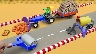DIY Mini Truck Road Construction After Flood Damage | Brick &amp; Cement Concrete Road Build
