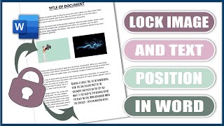 LOCK image and text position in WORD | Microsoft Word Tutorials screenshot 3